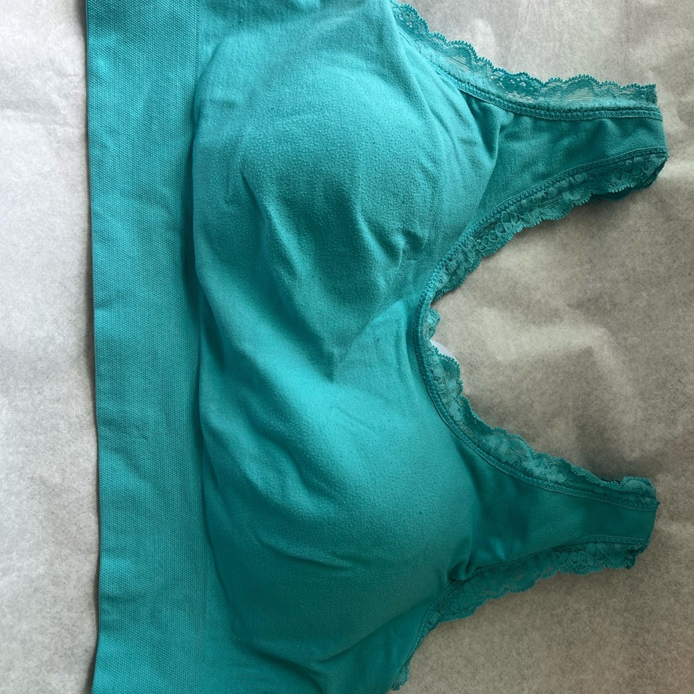 Teal Lace Trim Bralette